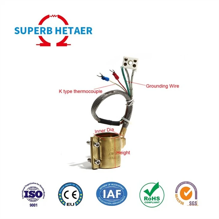 120v 220v 240v 380v Industrial Electric Spring Hot Runner Coil Copper Brass Sealed Nozzle Band Heater For Plastic Machinery