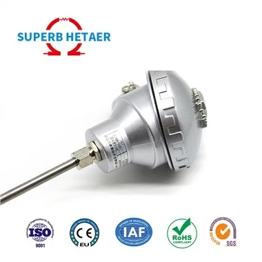 Cywirdeb Uchel Dur Di-staen Probe Diwydiant K Math Thermocouple Pt100 Synhwyrydd Mesur Tymheredd Pt1000 Synhwyrydd Tymheredd
